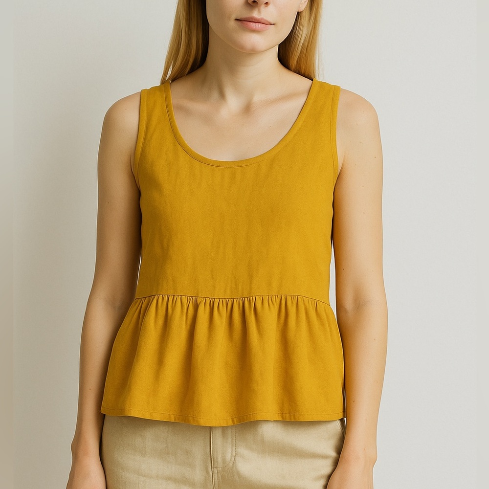 Mango Lightweight Linen Sleeveless cropped Top